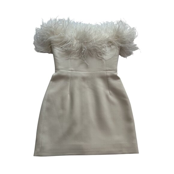 New Arrivals Cynthia Feather Top Strapless Mini Dress in White